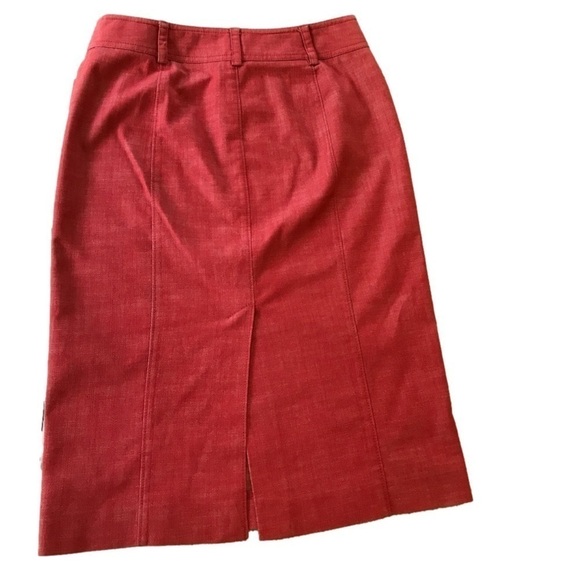 VTG J. Crew Pencil Skirt Guava Red with pockets Size 4 - Picture 3 of 8